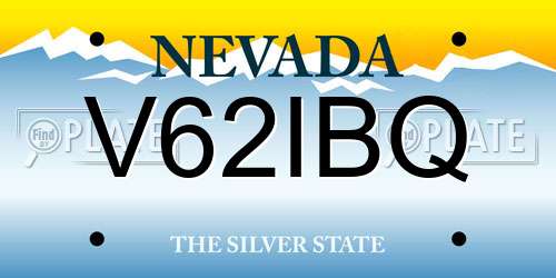 V62IBQ Nevada License Plate