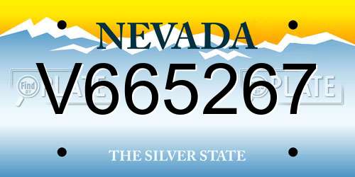 V665267 Nevada License Plate