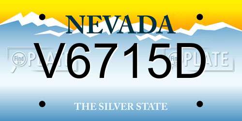 V6715D Nevada License Plate