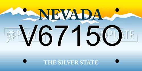 V6715O Nevada License Plate