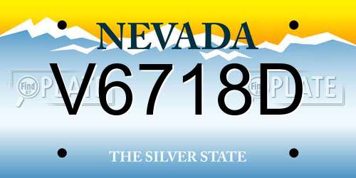 V6718D Nevada License Plate