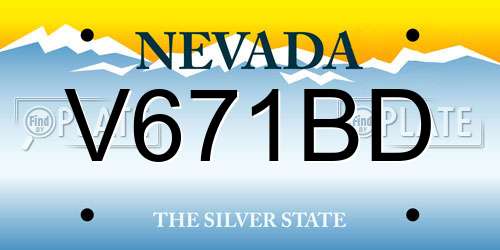 V671BD Nevada License Plate