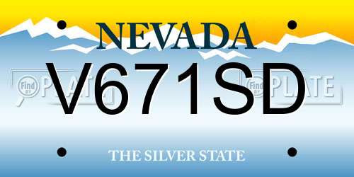 V671SD Nevada License Plate