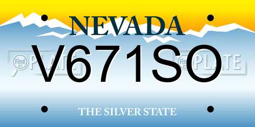 V671SO Nevada License Plate
