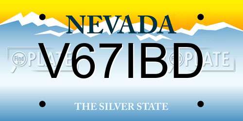 V67IBD Nevada License Plate