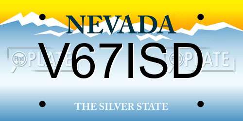 V67ISD Nevada License Plate