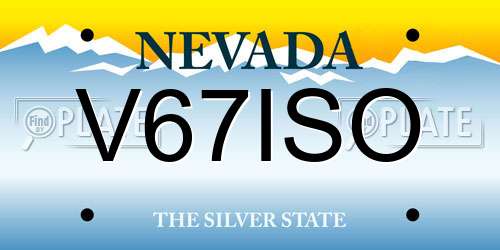 V67ISO Nevada License Plate