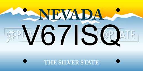 V67ISQ Nevada License Plate
