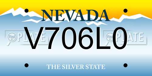 V706L0 Nevada License Plate