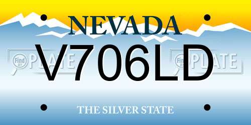 V706LD Nevada License Plate