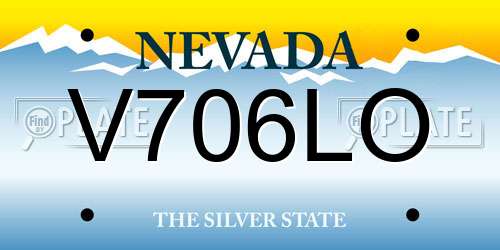 V706LO Nevada License Plate