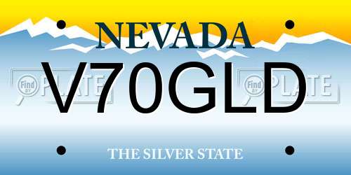 V70GLD Nevada License Plate