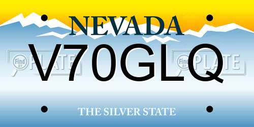 V70GLQ Nevada License Plate