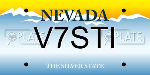V7STI Nevada License Plate