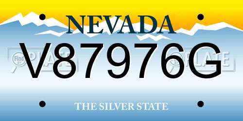 V87976G Nevada License Plate
