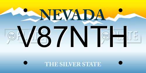 V87NTH Nevada License Plate