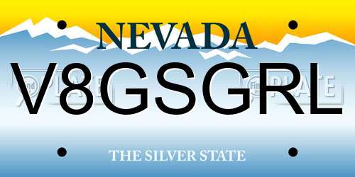 V8GSGRL Nevada License Plate
