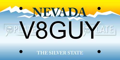 V8GUY Nevada License Plate