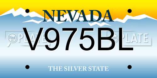 V975BL Nevada License Plate