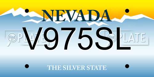V975SL Nevada License Plate