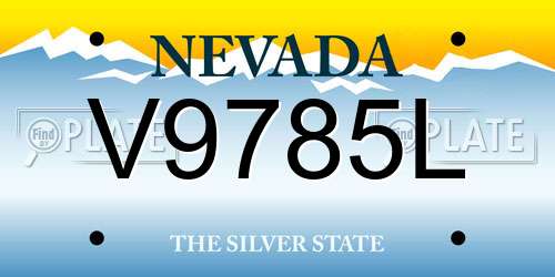 V9785L Nevada License Plate