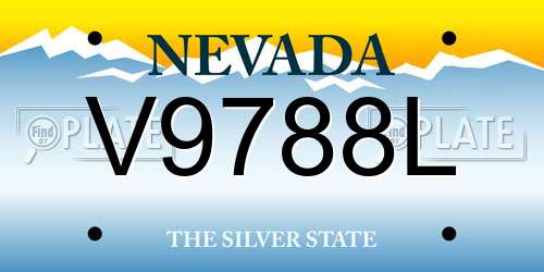 V9788L Nevada License Plate