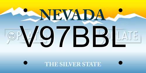 V97BBL Nevada License Plate