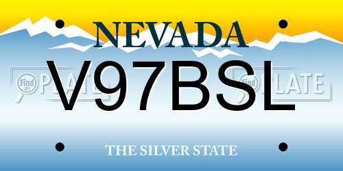 V97BSL Nevada License Plate