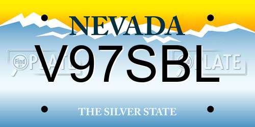 V97SBL Nevada License Plate