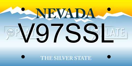 V97SSL Nevada License Plate
