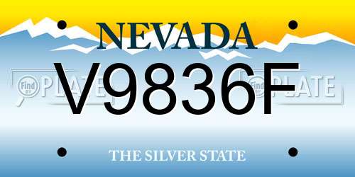 V9836F Nevada License Plate
