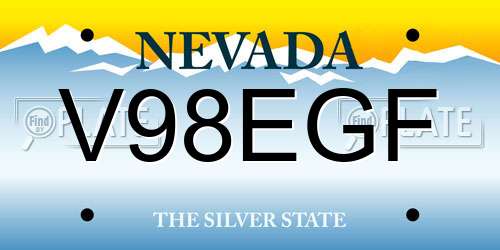V98EGF Nevada License Plate