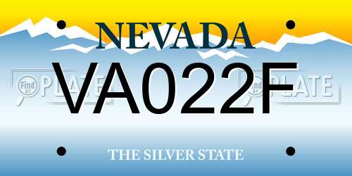 VA022F Nevada License Plate