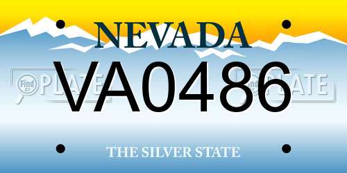 VA0486 Nevada License Plate