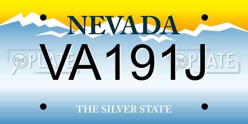 VA191J Nevada License Plate