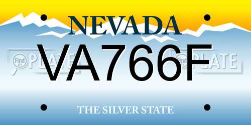 VA766F Nevada License Plate