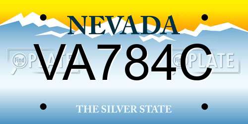 VA784C Nevada License Plate