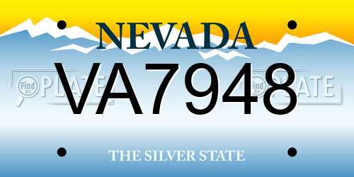 VA7948 Nevada License Plate