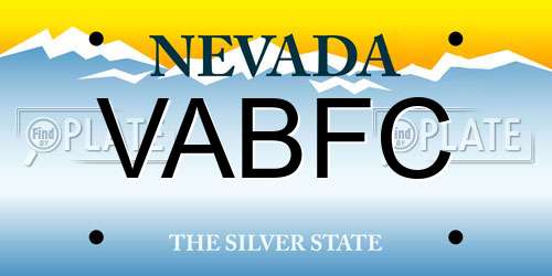 VABFC Nevada License Plate