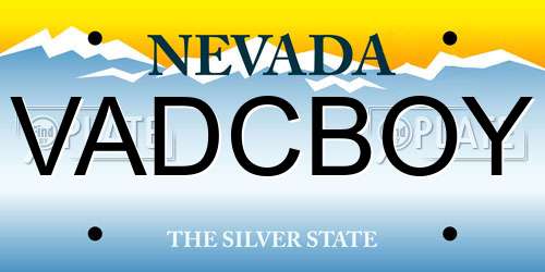 VADCBOY Nevada License Plate
