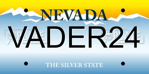 VADER24 Nevada License Plate