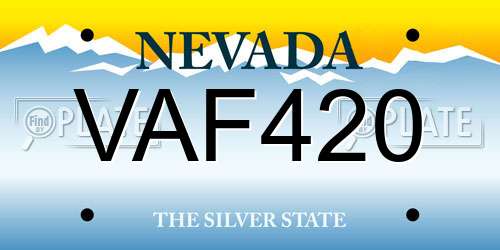 VAF420 Nevada License Plate