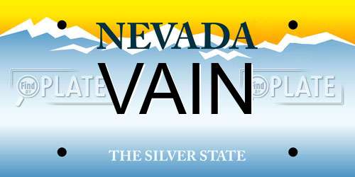 VAIN Nevada License Plate