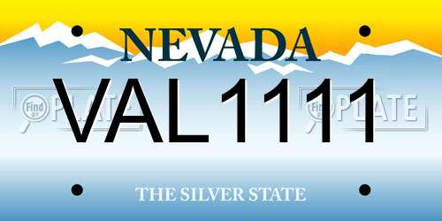 VAL1111 Nevada License Plate