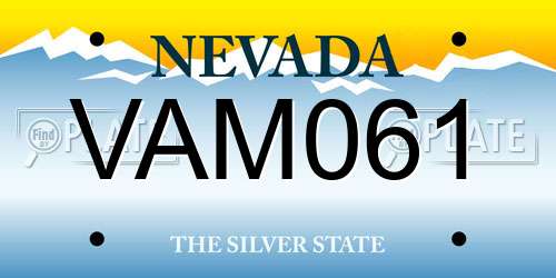 VAM061 Nevada License Plate