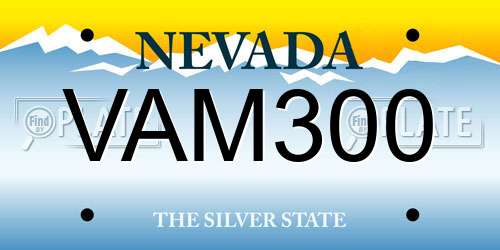 VAM300 Nevada License Plate