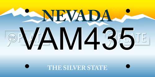 VAM435 Nevada License Plate