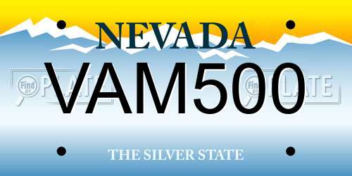 VAM500 Nevada License Plate