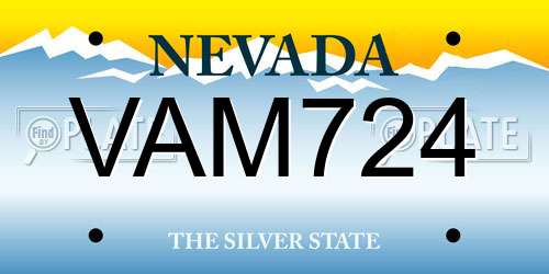 VAM724 Nevada License Plate