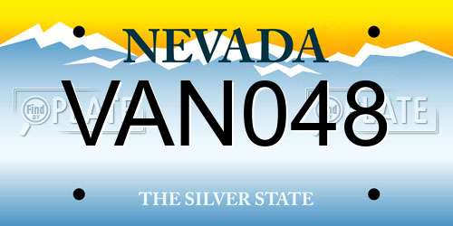 VAN048 Nevada License Plate